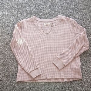 Madewell Mauve/Pink V-Neck Waffle Knitt Long Sleeve Small